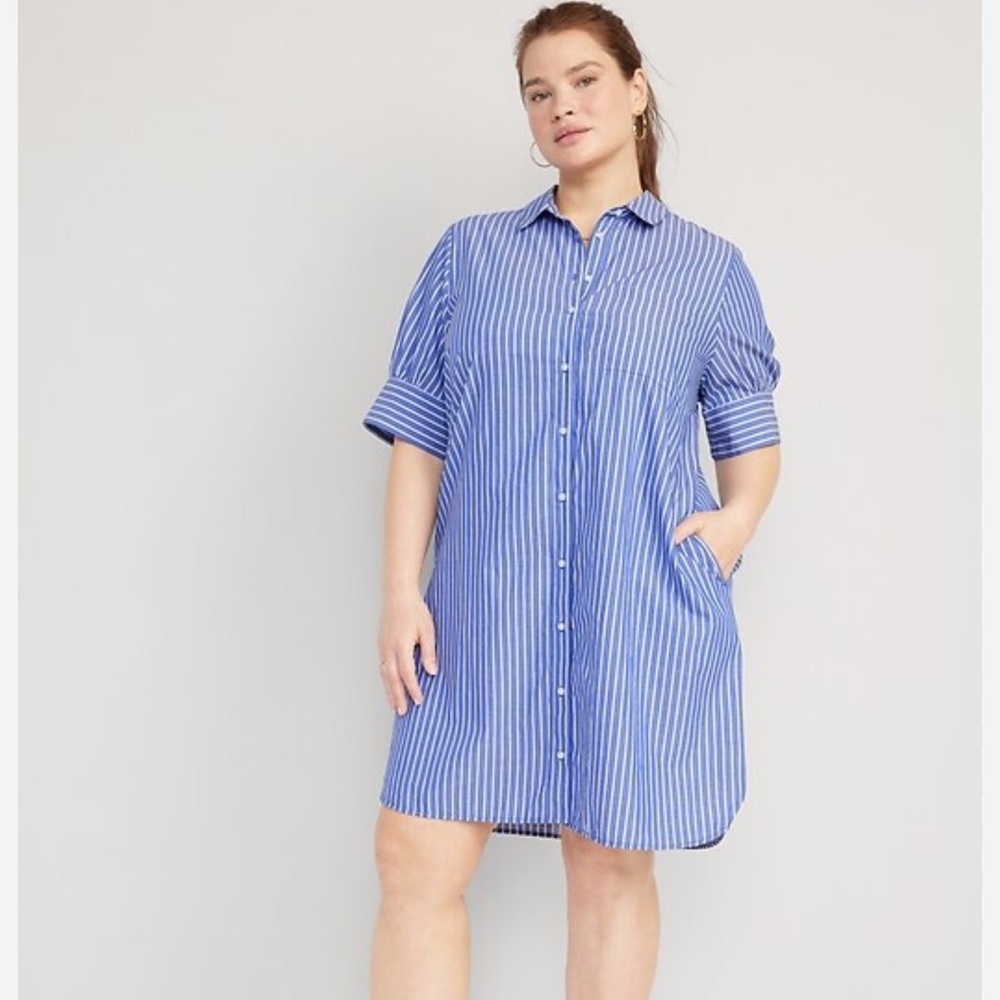 🥑5/$25 NWT Old Navy striped shirt dress XS